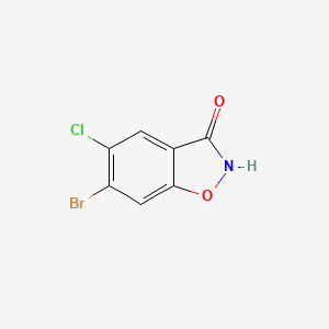 molecular formula C7H3BrClNO2 B3289178 6-Bromo-5-chloro-1,2-benzoxazol-3-ol CAS No. 855996-74-6