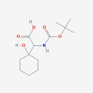molecular formula C13H23NO5 B3289227 2-{[(Tert-butoxy)carbonyl]amino}-2-(1-hydroxycyclohexyl)acetic acid CAS No. 856417-72-6