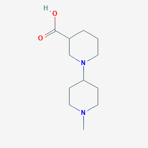 molecular formula C12H22N2O2 B3289236 1-(1-Methylpiperidin-4-yl)piperidine-3-carboxylic acid CAS No. 856438-17-0