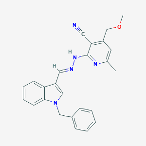 2-{2-[(1-benzyl-1H-indol-3-yl)methylene]hydrazino}-4-(methoxymethyl)-6-methylnicotinonitrile