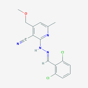 2-[2-(2,6-Dichlorobenzylidene)hydrazino]-4-(methoxymethyl)-6-methylnicotinonitrile