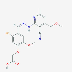 (5-bromo-4-{2-[3-cyano-4-(methoxymethyl)-6-methyl-2-pyridinyl]carbohydrazonoyl}-2-methoxyphenoxy)acetic acid