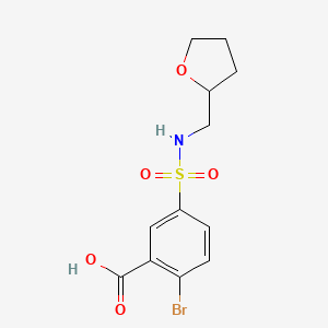 molecular formula C12H14BrNO5S B3289298 2-Bromo-5-[(oxolan-2-ylmethyl)sulfamoyl]benzoic acid CAS No. 857041-84-0