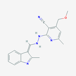 molecular formula C19H19N5O B328932 4-(methoxymethyl)-6-methyl-2-[2-[(Z)-(2-methylindol-3-ylidene)methyl]hydrazinyl]pyridine-3-carbonitrile 