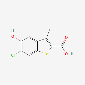 molecular formula C10H7ClO3S B3289341 6-Chloro-5-hydroxy-3-methylbenzo[b]thiophene-2-carboxylic acid CAS No. 85741-02-2