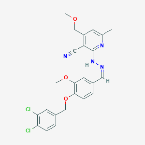 molecular formula C24H22Cl2N4O3 B328935 2-(2-{4-[(3,4-Dichlorobenzyl)oxy]-3-methoxybenzylidene}hydrazino)-4-(methoxymethyl)-6-methylnicotinonitrile 