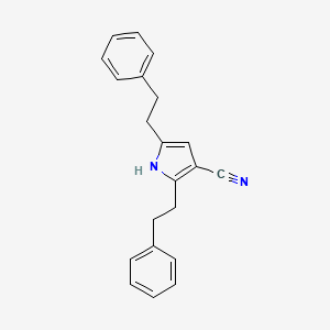 molecular formula C21H20N2 B3289356 2,5-Diphenethyl-1H-pyrrole-3-carbonitrile CAS No. 857420-96-3