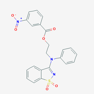 molecular formula C22H17N3O6S B328937 2-[(1,1-Dioxido-1,2-benzisothiazol-3-yl)anilino]ethyl 3-nitrobenzoate 