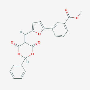 molecular formula C23H16O7 B328942 Methyl 3-{5-[(4,6-dioxo-2-phenyl-1,3-dioxan-5-ylidene)methyl]-2-furyl}benzoate 