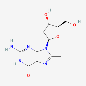 molecular formula C11H15N5O4 B3289453 2-Amino-9-((2R,4S,5R)-4-hydroxy-5-(hydroxymethyl)tetrahydrofuran-2-yl)-8-methyl-1H-purin-6(9H)-one CAS No. 85819-69-8