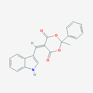 molecular formula C20H15NO4 B328946 5-(1H-indol-3-ylmethylene)-2-methyl-2-phenyl-1,3-dioxane-4,6-dione 