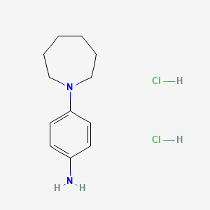 molecular formula C12H20Cl2N2 B3289493 4-Azepan-1-ylaniline dihydrochloride CAS No. 858343-14-3