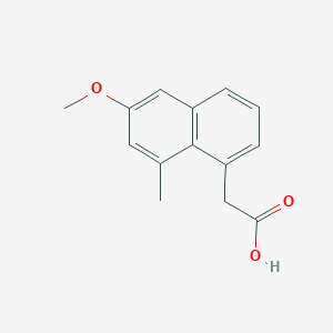 molecular formula C14H14O3 B3289509 2-(6-Methoxy-8-methylnaphthalen-1-yl)acetic acid CAS No. 858459-45-7