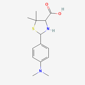 molecular formula C14H20N2O2S B3289575 2-[4-(Dimethylamino)phenyl]-5,5-dimethyl-1,3-thiazolidine-4-carboxylic acid CAS No. 85929-47-1