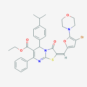 ethyl 2-{[4-bromo-5-(4-morpholinyl)-2-furyl]methylene}-5-(4-isopropylphenyl)-3-oxo-7-phenyl-2,3-dihydro-5H-[1,3]thiazolo[3,2-a]pyrimidine-6-carboxylate