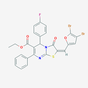 ethyl 2-[(4,5-dibromo-2-furyl)methylene]-5-(4-fluorophenyl)-3-oxo-7-phenyl-2,3-dihydro-5H-[1,3]thiazolo[3,2-a]pyrimidine-6-carboxylate