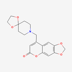 molecular formula C18H19NO6 B3289653 8-(1,4-dioxa-8-azaspiro[4.5]decan-8-ylmethyl)-6H-[1,3]dioxolo[4,5-g]chromen-6-one CAS No. 859859-94-2