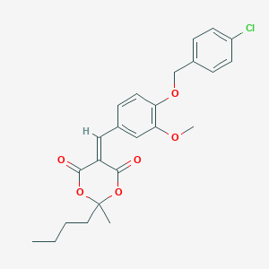 molecular formula C24H25ClO6 B328966 2-Butyl-5-{4-[(4-chlorobenzyl)oxy]-3-methoxybenzylidene}-2-methyl-1,3-dioxane-4,6-dione 
