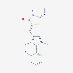 5-{[1-(2-fluorophenyl)-2,5-dimethyl-1H-pyrrol-3-yl]methylene}-3-methyl-2-(methylimino)-1,3-thiazolidin-4-one