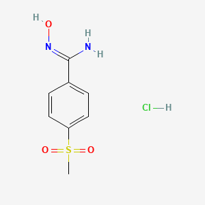 molecular formula C8H11ClN2O3S B3289675 N-Hydroxy-4-(methylsulfonyl)benzimidamide hydrochloride CAS No. 860183-11-5