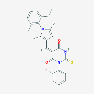 5-{[1-(2-ethyl-6-methylphenyl)-2,5-dimethyl-1H-pyrrol-3-yl]methylene}-1-(2-fluorophenyl)-2-thioxodihydro-4,6(1H,5H)-pyrimidinedione