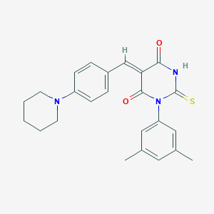 1-(3,5-dimethylphenyl)-5-[4-(1-piperidinyl)benzylidene]-2-thioxodihydro-4,6(1H,5H)-pyrimidinedione