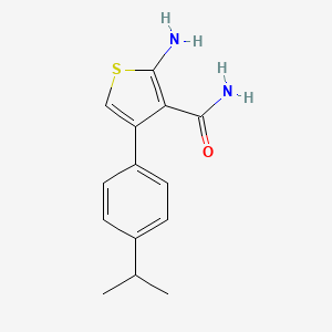 molecular formula C14H16N2OS B3289747 2-Amino-4-(4-isopropylphenyl)thiophene-3-carboxamide CAS No. 860791-06-6