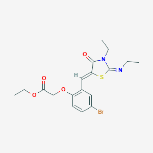 Ethyl (4-bromo-2-{[3-ethyl-2-(ethylimino)-4-oxo-1,3-thiazolidin-5-ylidene]methyl}phenoxy)acetate