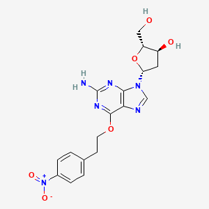 molecular formula C18H20N6O6 B3289840 (2R,3S,5R)-5-[2-amino-6-[2-(4-nitrophenyl)ethoxy]purin-9-yl]-2-(hydroxymethyl)oxolan-3-ol CAS No. 86137-72-6