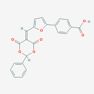 molecular formula C22H14O7 B328989 4-{5-[(4,6-Dioxo-2-phenyl-1,3-dioxan-5-ylidene)methyl]-2-furyl}benzoic acid 