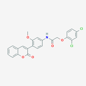 2-(2,4-dichlorophenoxy)-N-[3-methoxy-4-(2-oxo-2H-chromen-3-yl)phenyl]acetamide