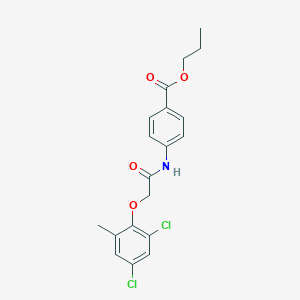 molecular formula C19H19Cl2NO4 B328994 Propyl 4-{[(2,4-dichloro-6-methylphenoxy)acetyl]amino}benzoate 