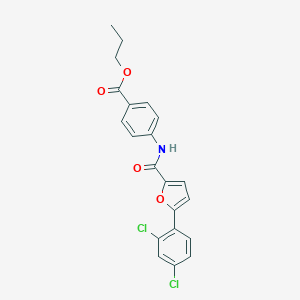 molecular formula C21H17Cl2NO4 B328996 Propyl 4-{[5-(2,4-dichlorophenyl)-2-furoyl]amino}benzoate 