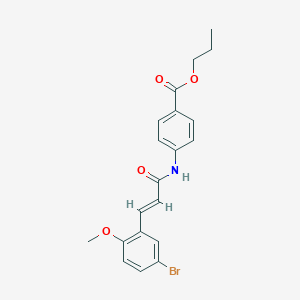 propyl 4-{[(2E)-3-(5-bromo-2-methoxyphenyl)prop-2-enoyl]amino}benzoate