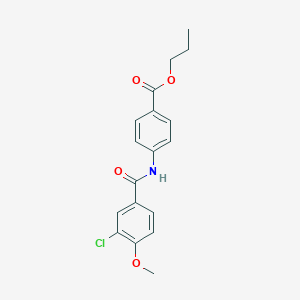 molecular formula C18H18ClNO4 B329000 Propyl 4-[(3-chloro-4-methoxybenzoyl)amino]benzoate 