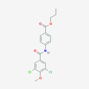 molecular formula C18H17Cl2NO4 B329001 Propyl 4-[(3,5-dichloro-4-methoxybenzoyl)amino]benzoate 