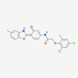 2-(2,4-dichloro-6-methylphenoxy)-N-[(4E)-4-(5-methyl-3H-1,3-benzoxazol-2-ylidene)-3-oxocyclohexa-1,5-dien-1-yl]acetamide