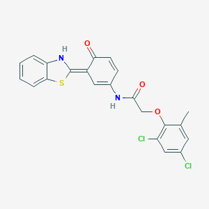 molecular formula C22H16Cl2N2O3S B329004 N-[(3E)-3-(3H-1,3-benzothiazol-2-ylidene)-4-oxocyclohexa-1,5-dien-1-yl]-2-(2,4-dichloro-6-methylphenoxy)acetamide 