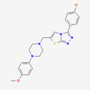 molecular formula C22H22BrN5OS B3290043 3-(4-Bromophenyl)-6-((4-(4-methoxyphenyl)piperazin-1-yl)methyl)thiazolo[2,3-c][1,2,4]triazole CAS No. 862808-01-3