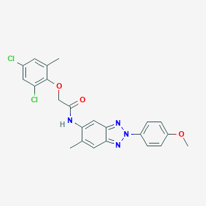 2-(2,4-dichloro-6-methylphenoxy)-N-[2-(4-methoxyphenyl)-6-methyl-2H-1,2,3-benzotriazol-5-yl]acetamide