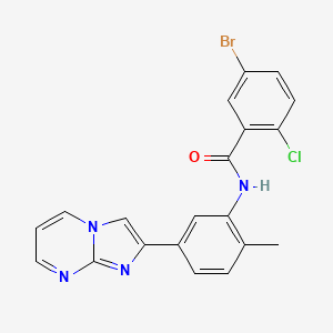 molecular formula C20H14BrClN4O B3290065 5-bromo-2-chloro-N-(5-imidazo[1,2-a]pyrimidin-2-yl-2-methylphenyl)benzamide CAS No. 862810-36-4