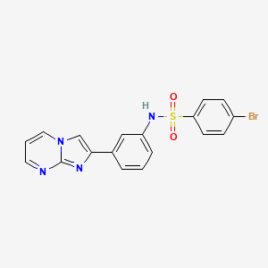 molecular formula C18H13BrN4O2S B3290083 4-bromo-N-(3-imidazo[1,2-a]pyrimidin-2-ylphenyl)benzenesulfonamide CAS No. 862812-05-3