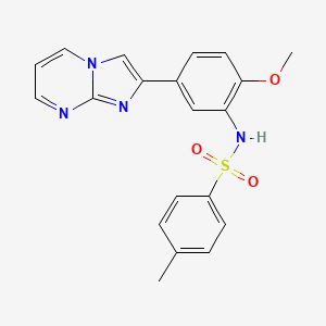 molecular formula C20H18N4O3S B3290087 N-(5-(imidazo[1,2-a]pyrimidin-2-yl)-2-methoxyphenyl)-4-methylbenzenesulfonamide CAS No. 862812-10-0