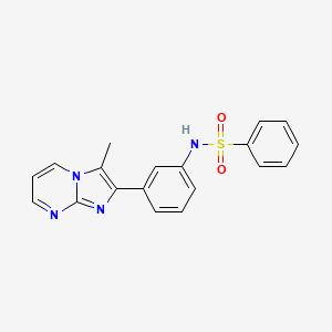 molecular formula C19H16N4O2S B3290095 N-(3-{3-methylimidazo[1,2-a]pyrimidin-2-yl}phenyl)benzenesulfonamide CAS No. 862812-16-6