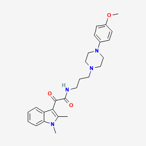 molecular formula C26H32N4O3 B3290122 2-(1,2-dimethyl-1H-indol-3-yl)-N-(3-(4-(4-methoxyphenyl)piperazin-1-yl)propyl)-2-oxoacetamide CAS No. 862832-05-1