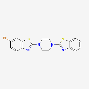 molecular formula C18H15BrN4S2 B3290128 2-(4-(Benzo[d]thiazol-2-yl)piperazin-1-yl)-6-bromobenzo[d]thiazole CAS No. 863001-16-5