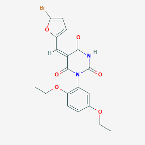 molecular formula C19H17BrN2O6 B329013 (5E)-5-[(5-bromofuran-2-yl)methylidene]-1-(2,5-diethoxyphenyl)-1,3-diazinane-2,4,6-trione 