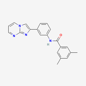molecular formula C21H18N4O B3290153 N-(3-imidazo[1,2-a]pyrimidin-2-ylphenyl)-3,5-dimethylbenzamide CAS No. 863020-08-0