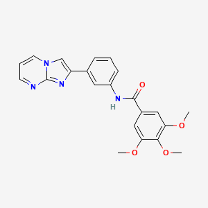 molecular formula C22H20N4O4 B3290157 N-(3-imidazo[1,2-a]pyrimidin-2-ylphenyl)-3,4,5-trimethoxybenzamide CAS No. 863020-18-2