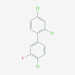 molecular formula C12H6Cl3F B3290177 1,1'-Biphenyl, 2,4,4'-trichloro-3'-fluoro- CAS No. 863314-89-0